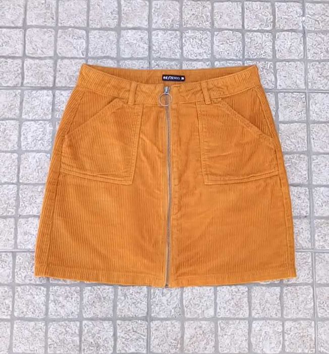 Saia laranja Nova 100% algodão com fecho