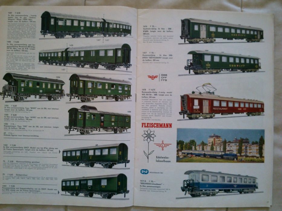 Catalogo Fleischmann comboios / brinquedos HO 1967/1968, em Alemão