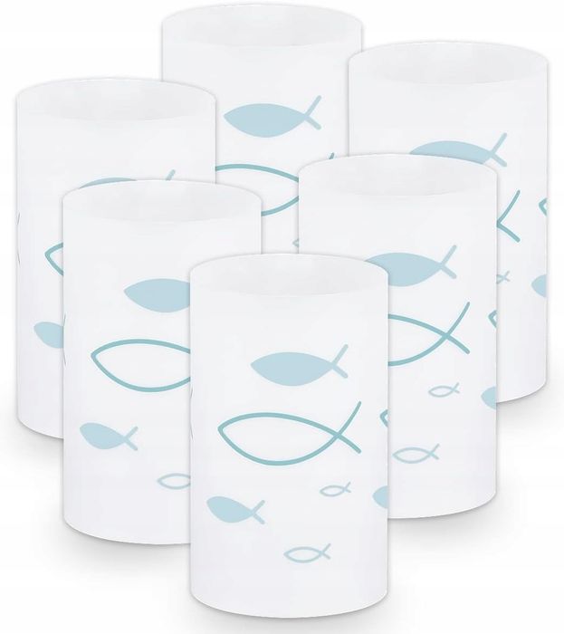 Mini Lampiony Składane Rybki Na Komunie Komunia Chrzest 6 Sztuk