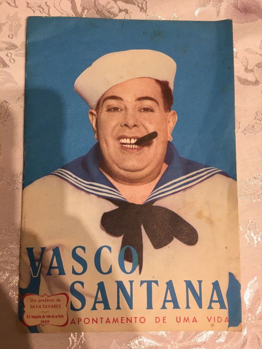 Pequeno livro antigo Vasco Santana Apontamento de uma vida