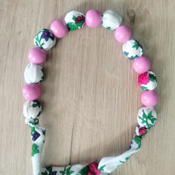 Korale dziewczęce dziecięce naszyjnik góralskie drewno wzór