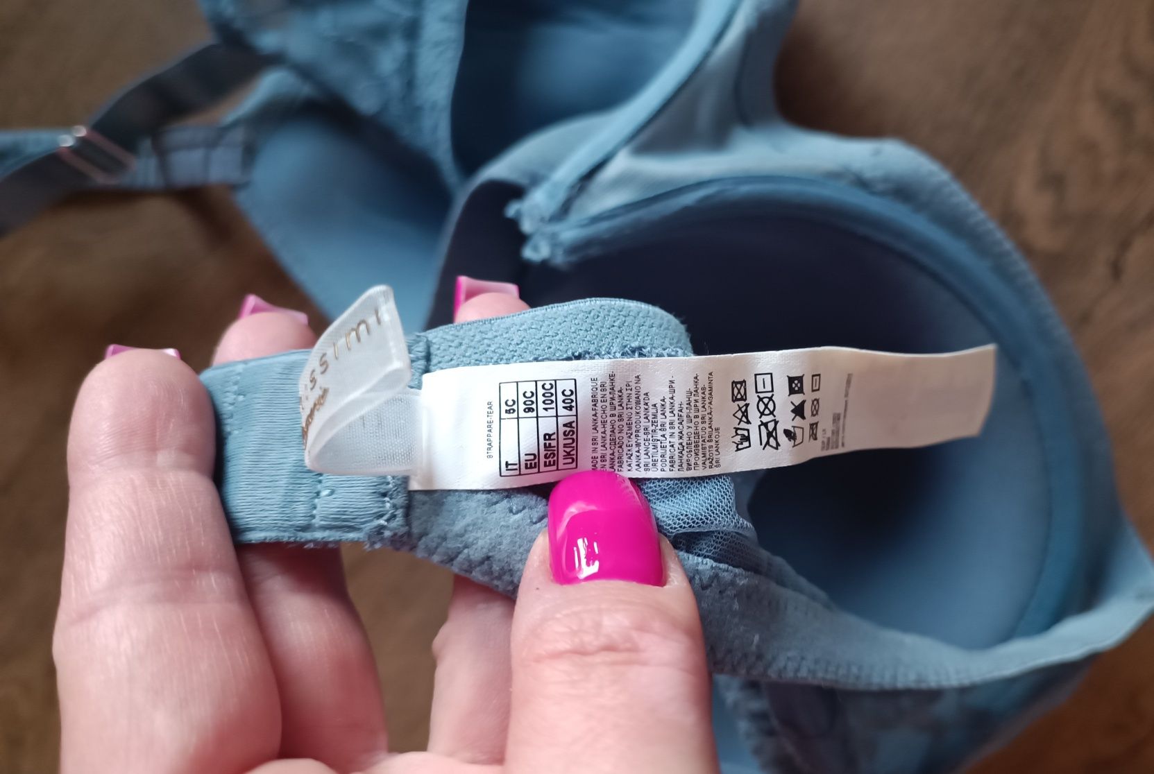 Biustonosz C bardotka Intimissimi jeans koronka