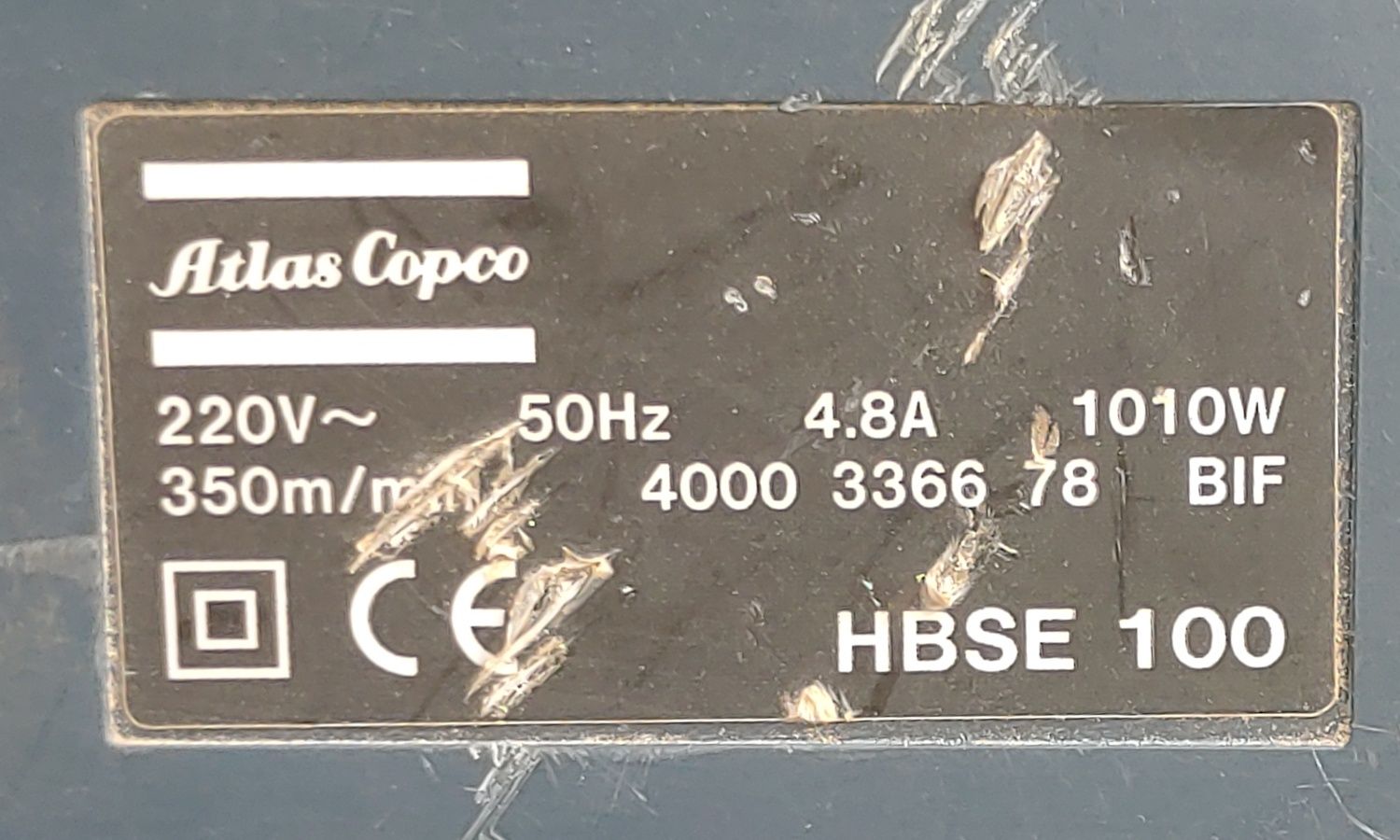 Szlifierka taśmowa tzw. czołg AEG Atlas Copco HBSE 100