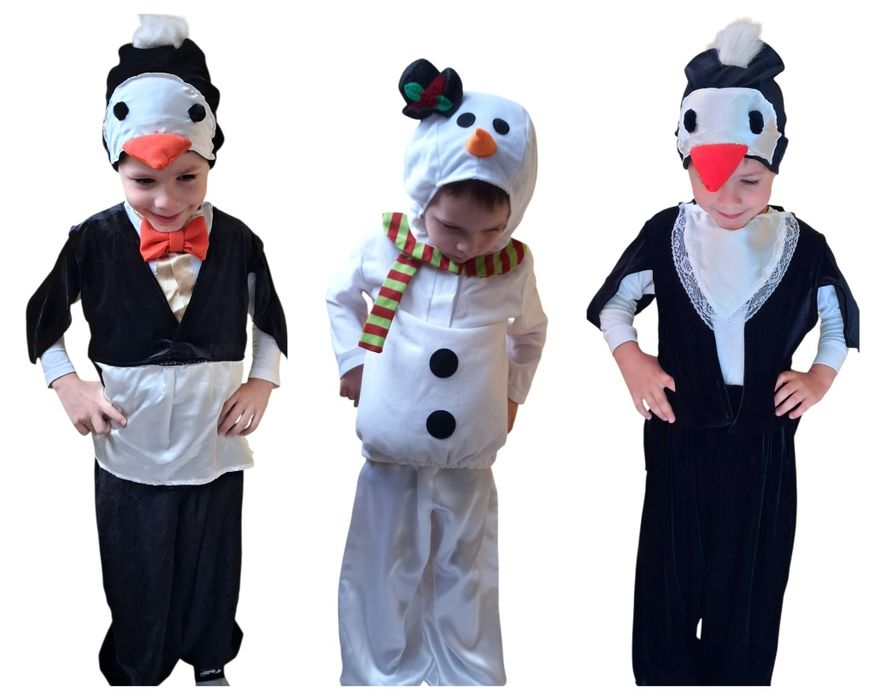 Карнавальний костюм на хлопчика пінгвіна сніговика пінгвін 3-4-5 років