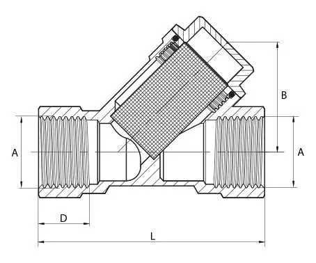 Filtr Skośny Do Instalacji Gazowych 1/2" (DN15)