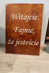 Tablica ozdobna powitalna na wesele imprezę boho na drewnie