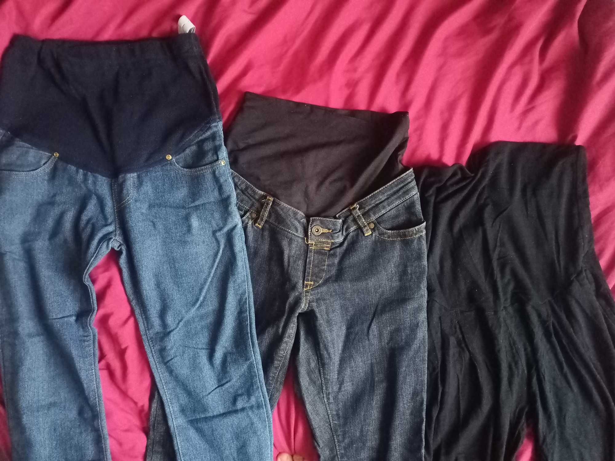 Spodnie ciążowe S 36 jeansy dżinsy alladynki ciąża paka spodni