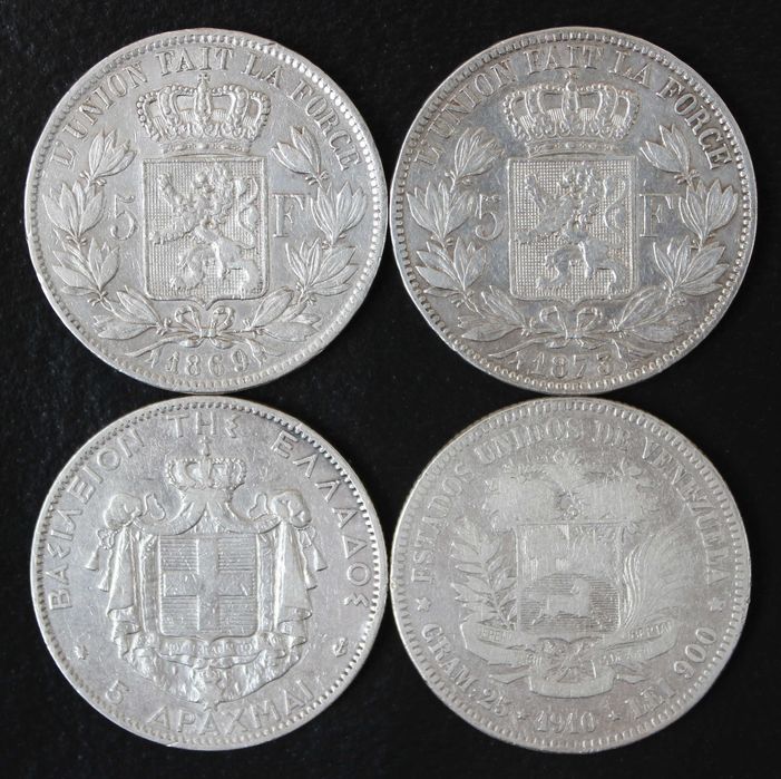 монета 5 франков 1869,1873 года