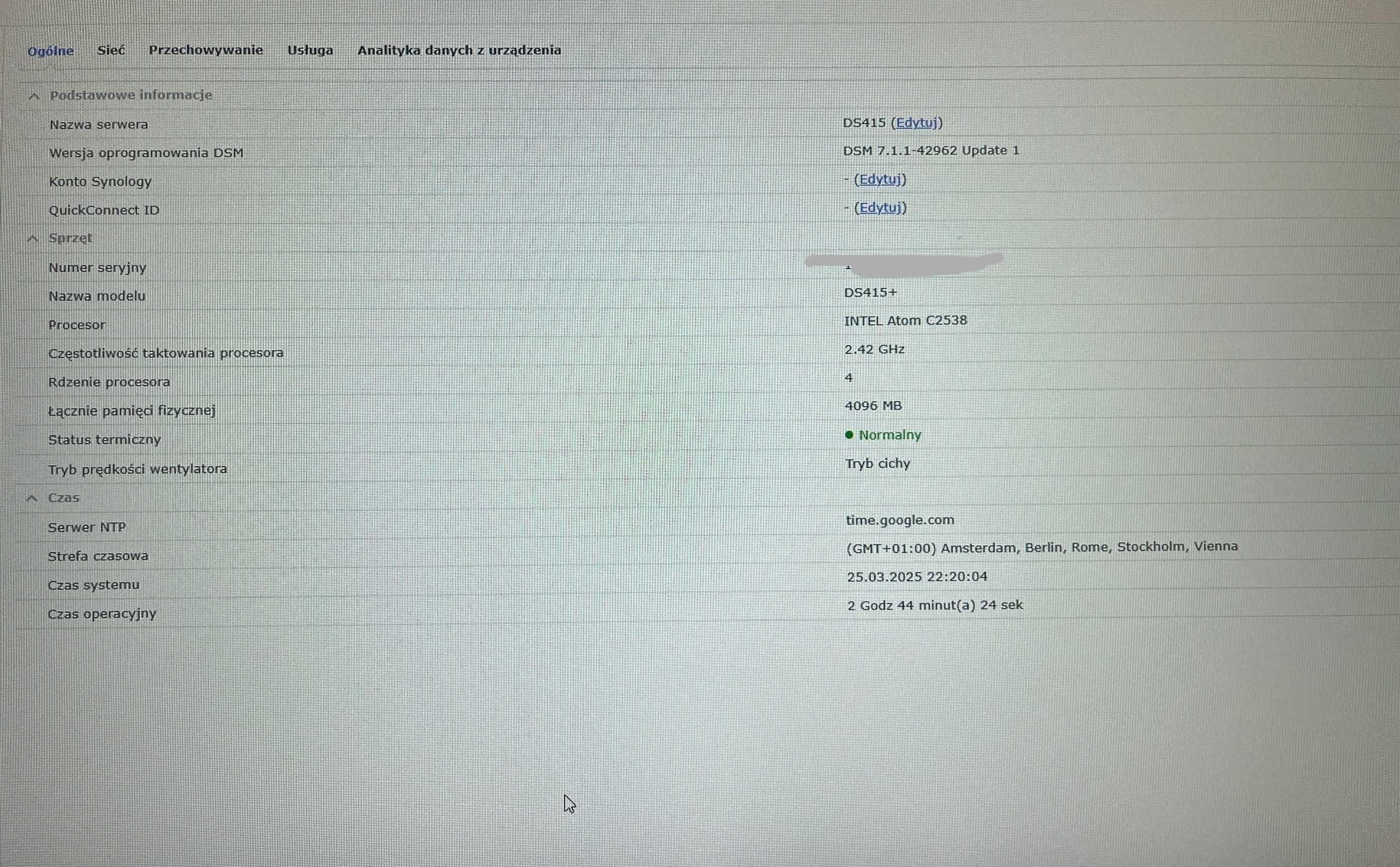 Synology NAS DS415+ 4GB RAM