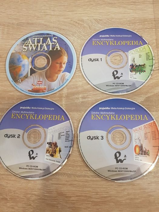 Cd zestaw 4 płyt Encyklopedia Atlas Świata Multimedialny