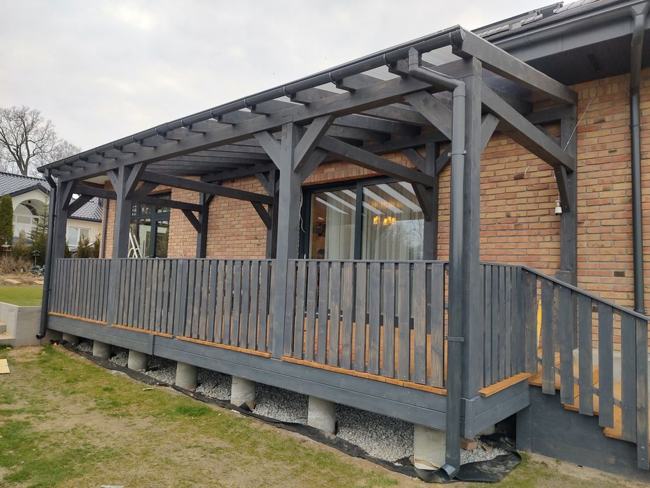 Zadaszenia tarasów, tarasy drewniane, pergole