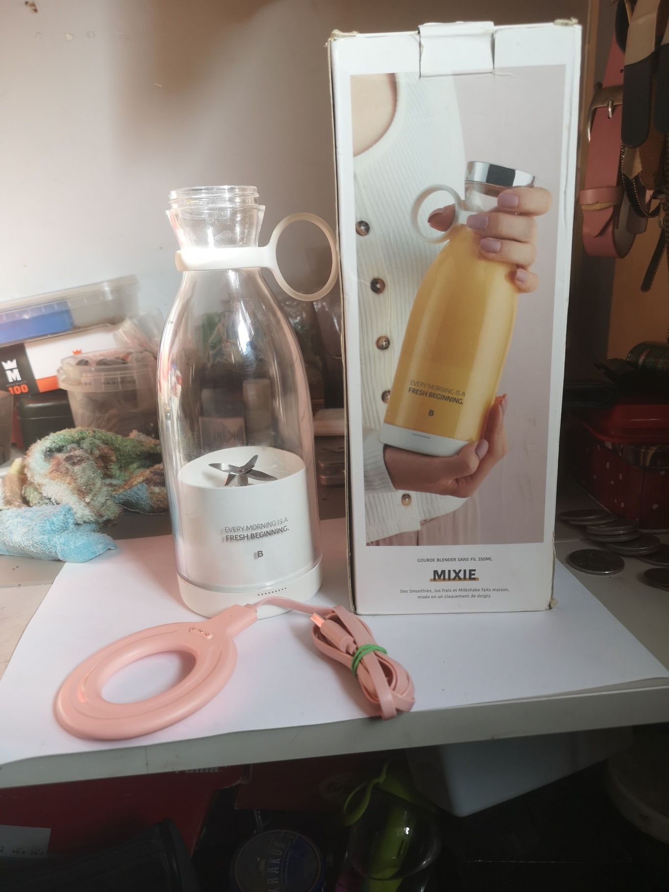 Symfony, przenośny mikser, blender 350 ml, różowy