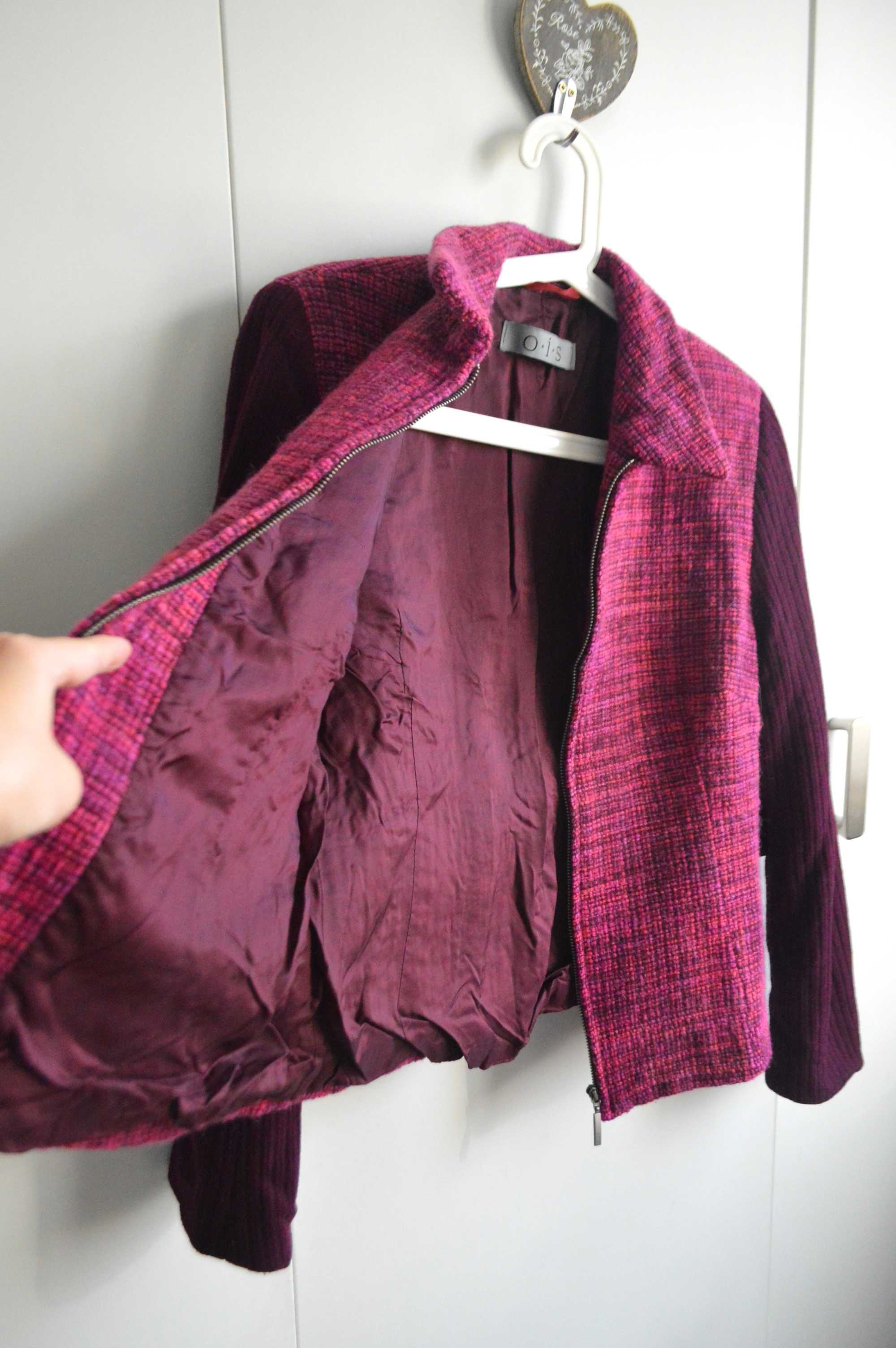 OIS Vintage virgin wool żakiet kurtka wiosenna alpaka wełna M boho