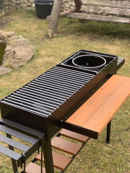 МЕТАЛ 5 ММ / Мангал з решіткою та підставкою під казан на 13 шампурів