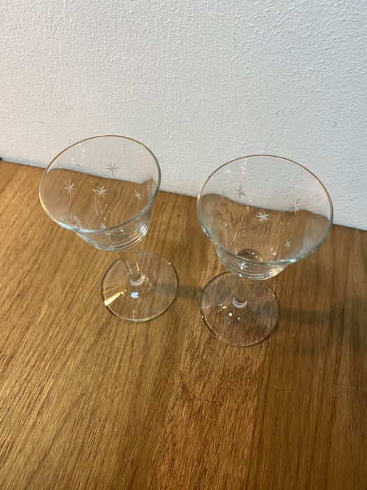 Stare 2x szkło uranowe kieliszki N