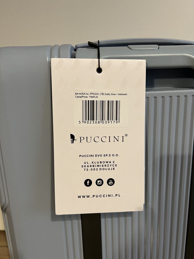 Walizka kabinowa Puccini kolekcja Osaka kolor niebieski