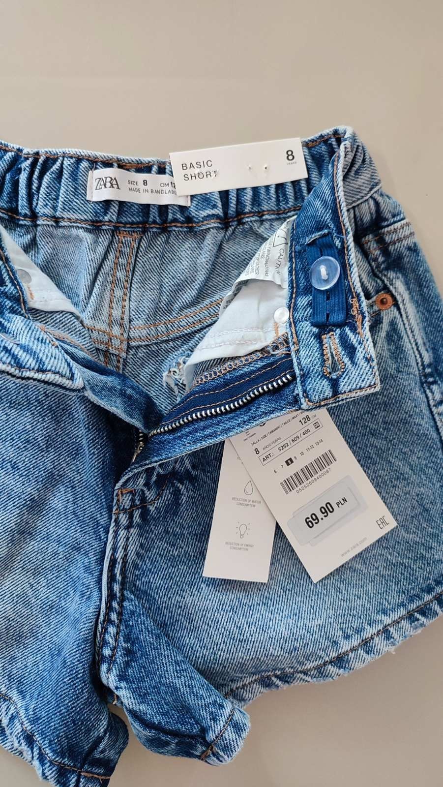 Нові джинсові шорти Zara на 8-9 років