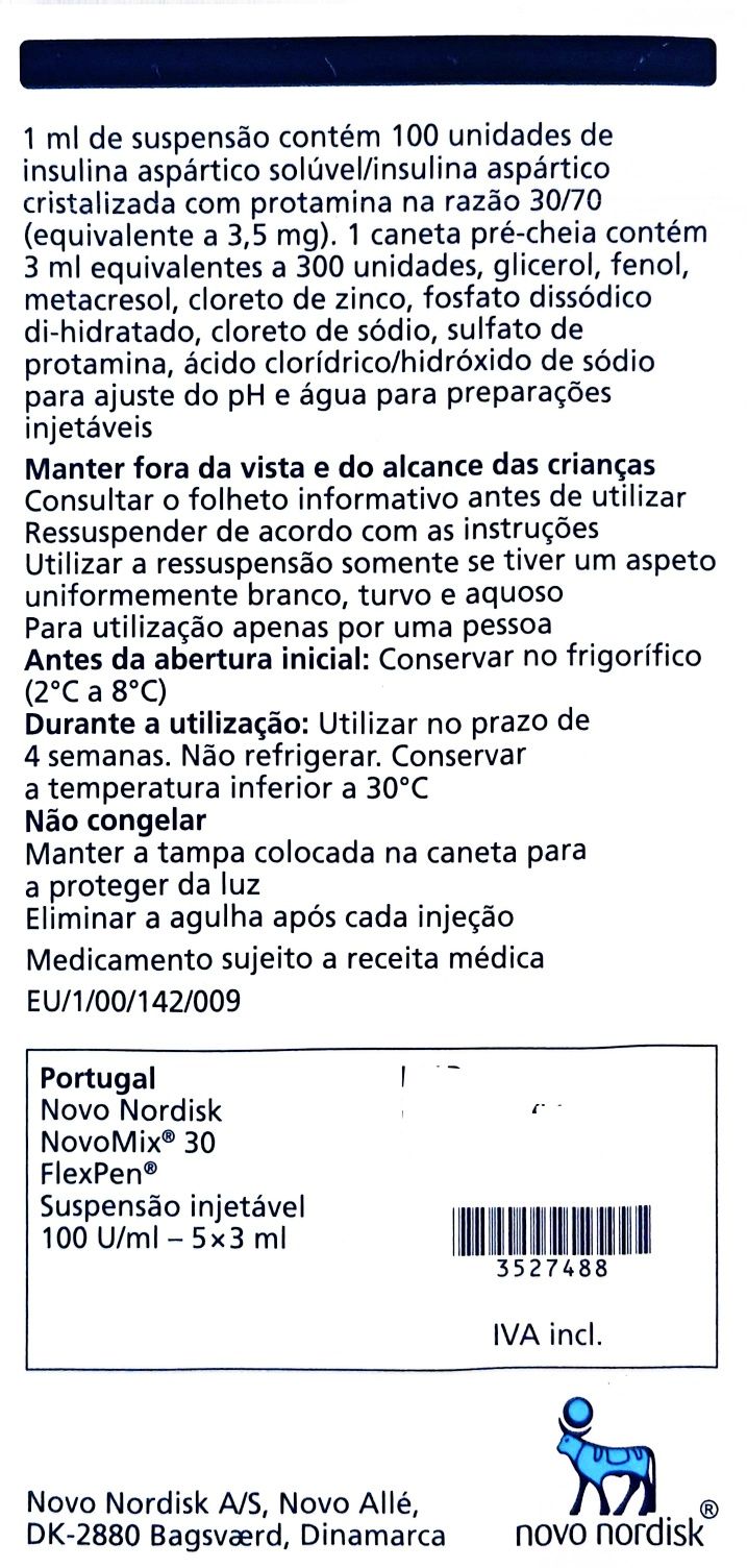 Caixa com 5 canetas de insulina