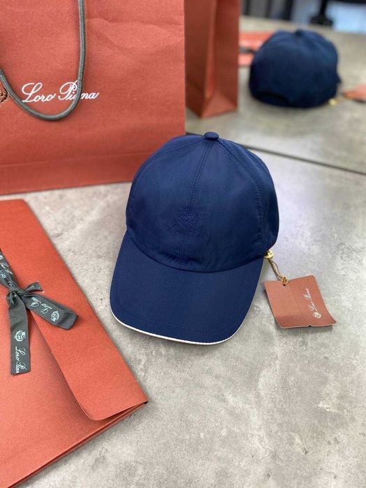 Синяя кепка Loro Piana кепка с вышивкой Лоро Пиана gu496