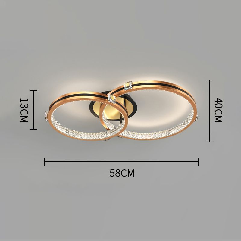 lampa sufitowa pierścienie led kryształ ring 58W 4000K złoty
