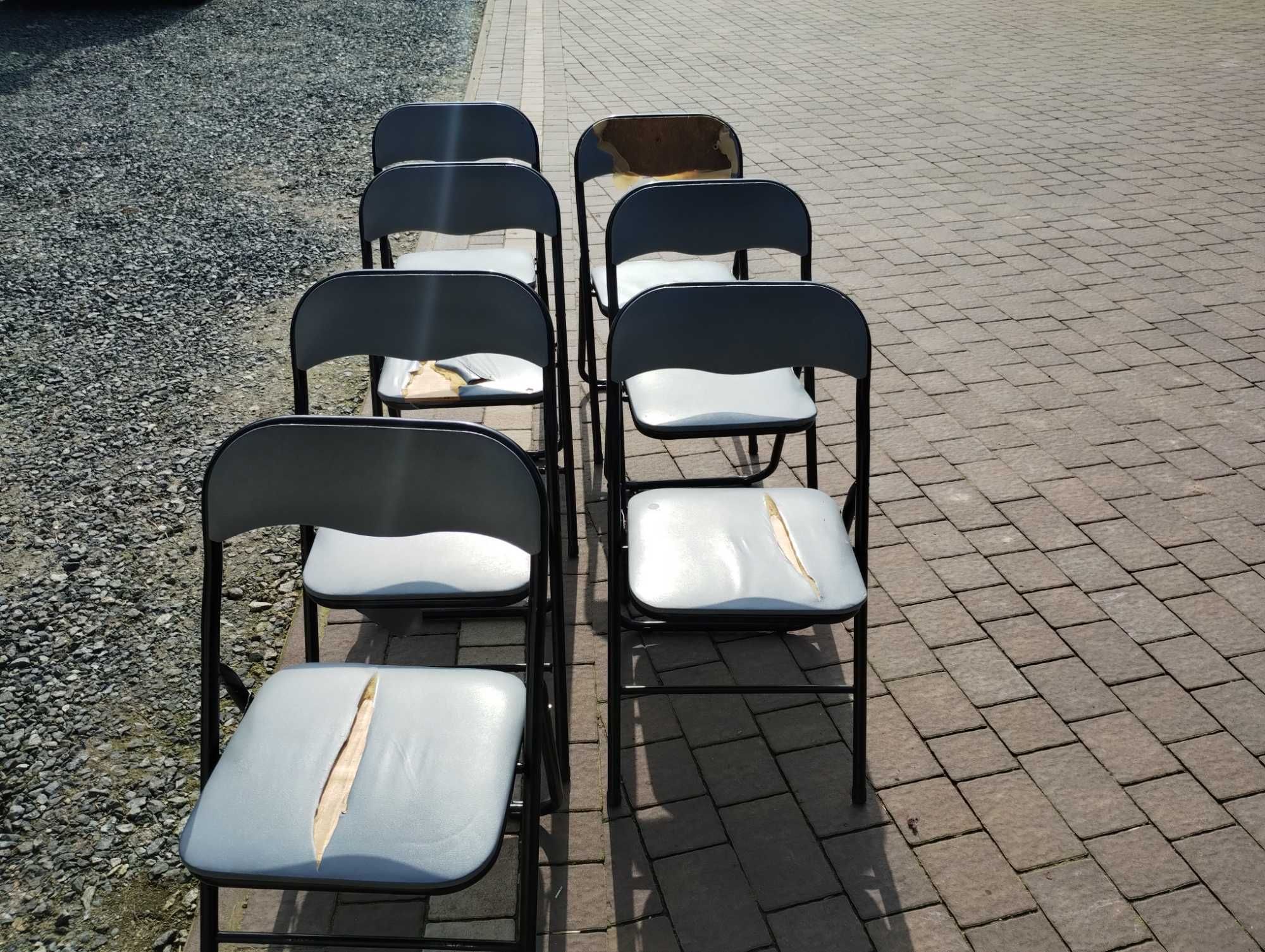 Krzesła rozkładane 7 szt do renowacji