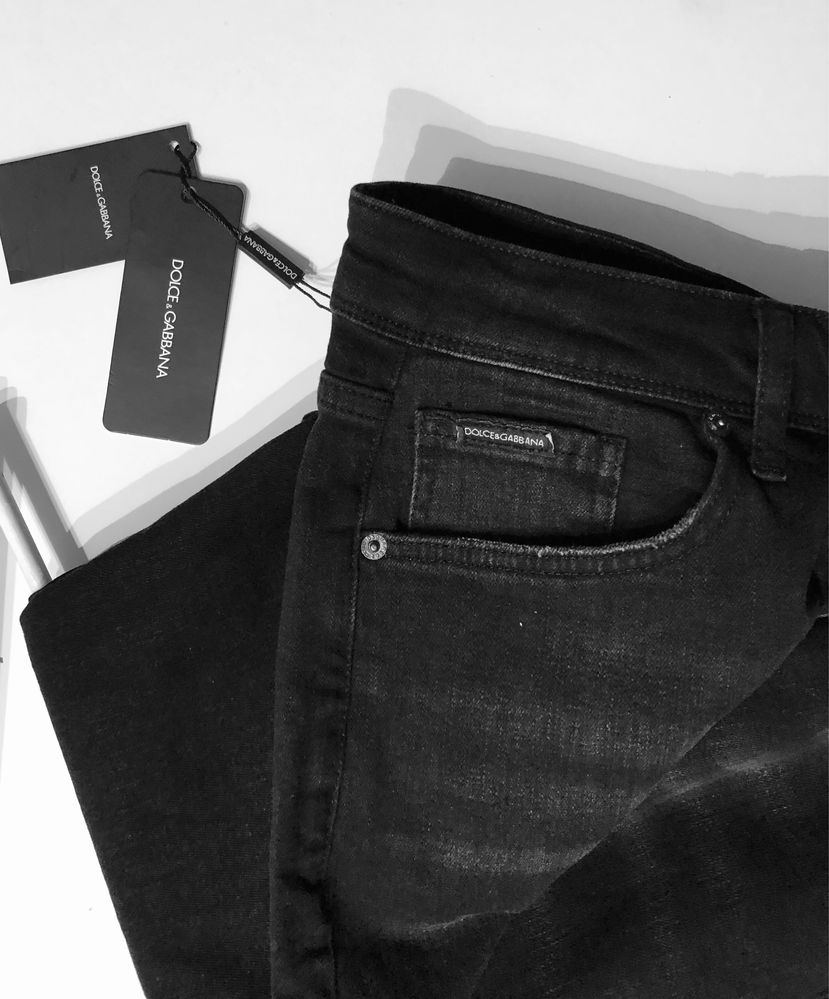 Jeans DG meskie black logo Dolce