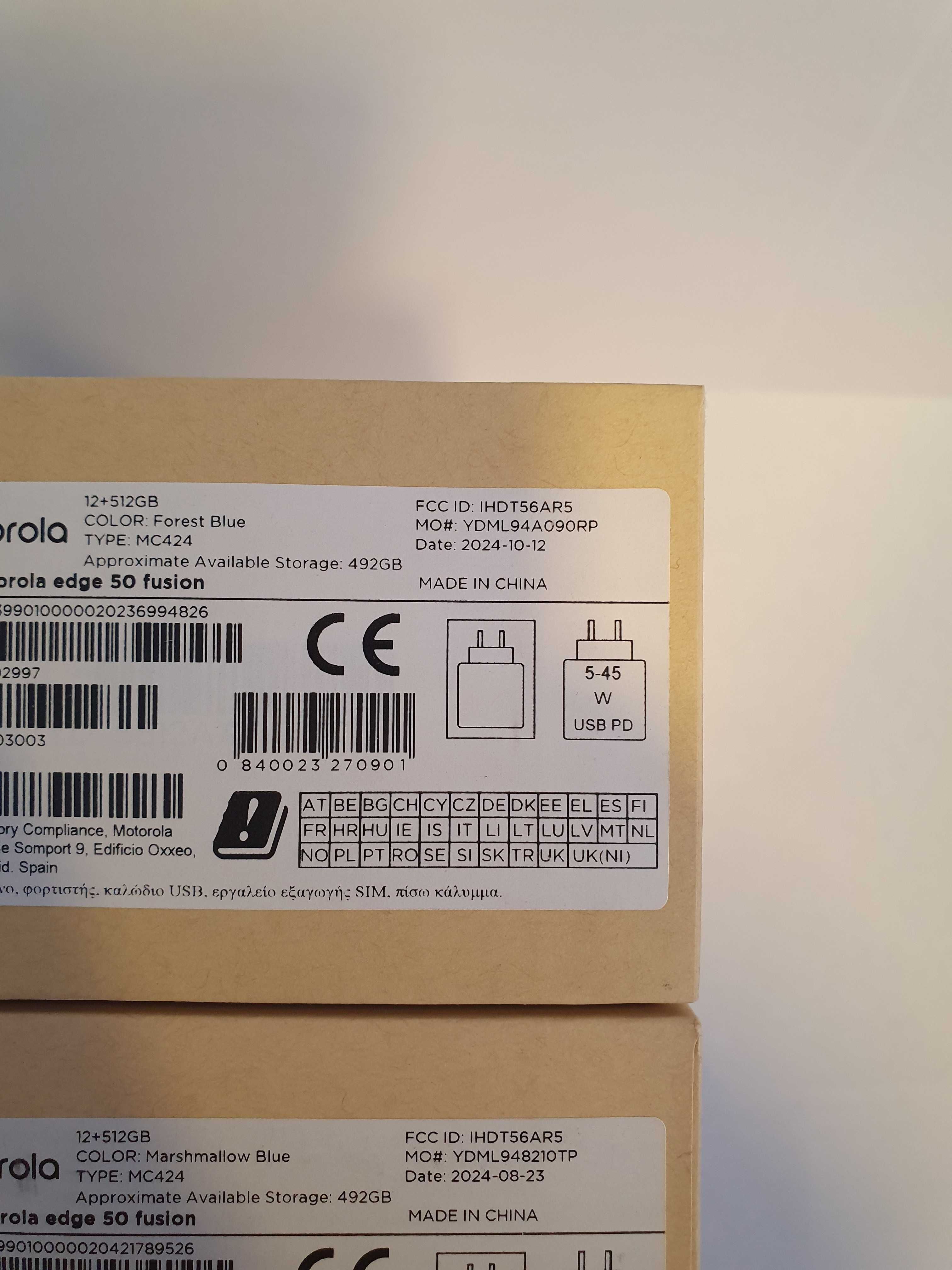 Motorola edge 50 fusion 12/512 granat, niebieski nowa gw. 24m.