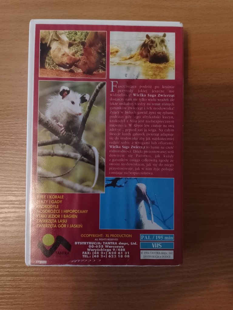 Film na kasecie VHS "WIELKA SAGA ZWIERZĄT" część I, video