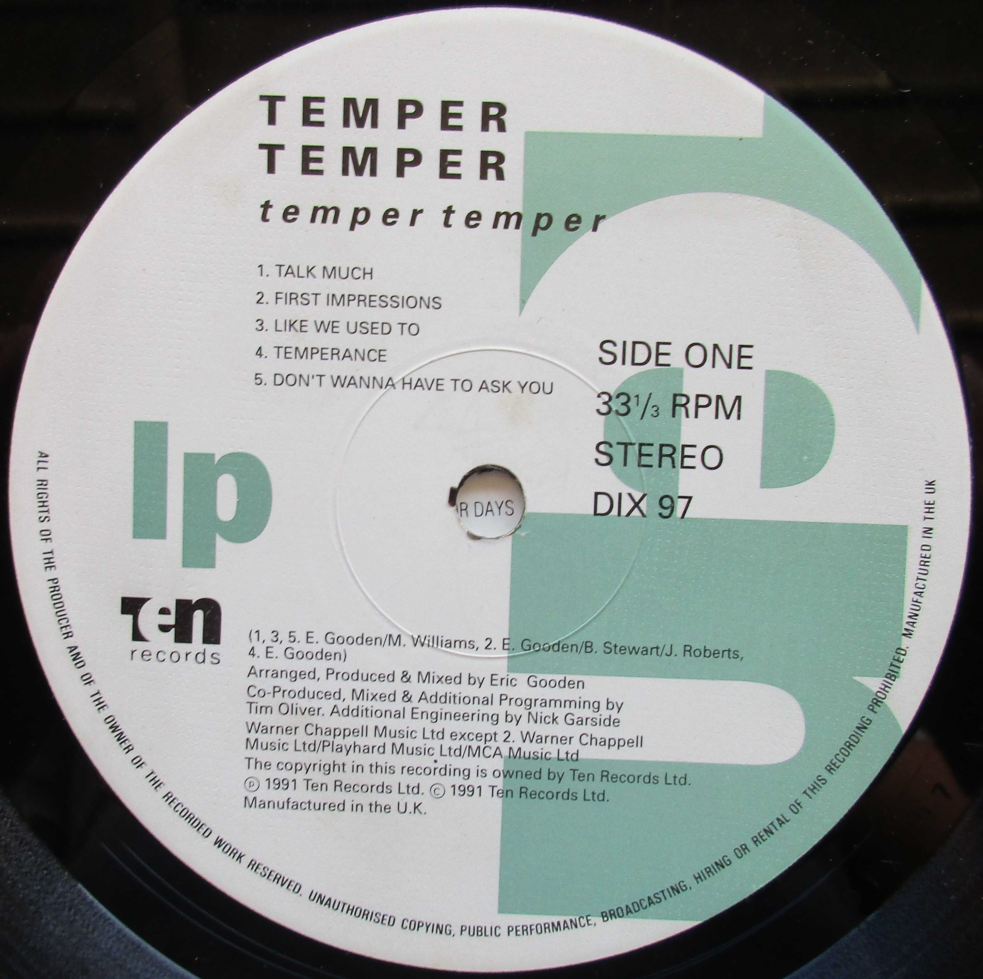 Temper Temper - - - - - Temper Temper - - - - - LP