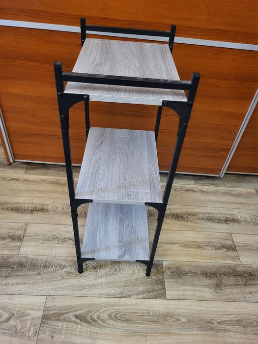 Regal czarny z szarymi półkami 40x30x80