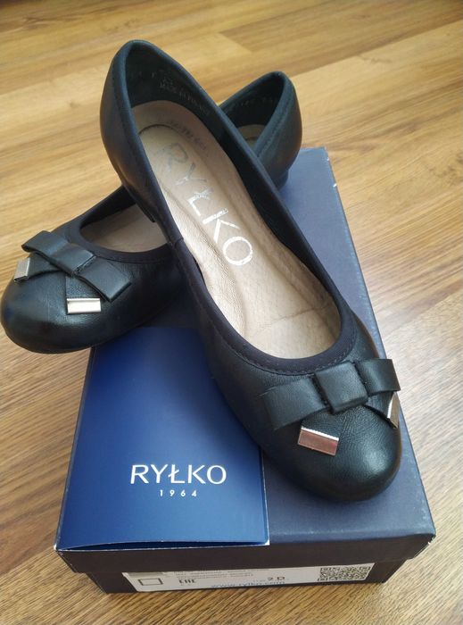 Baleriny Ryłko r.36 czarne skórzane