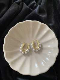 Kolczyki z perłami Asos nowe złote