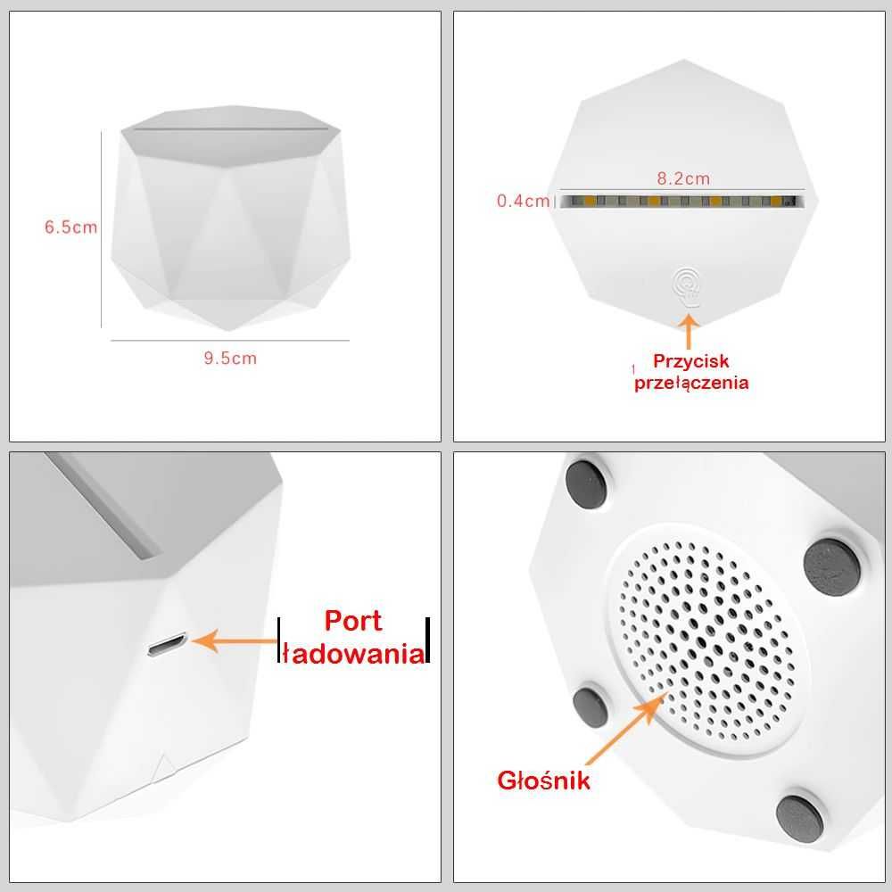 REKIN Lampka nocna oświetlenie głośnik bluetooth