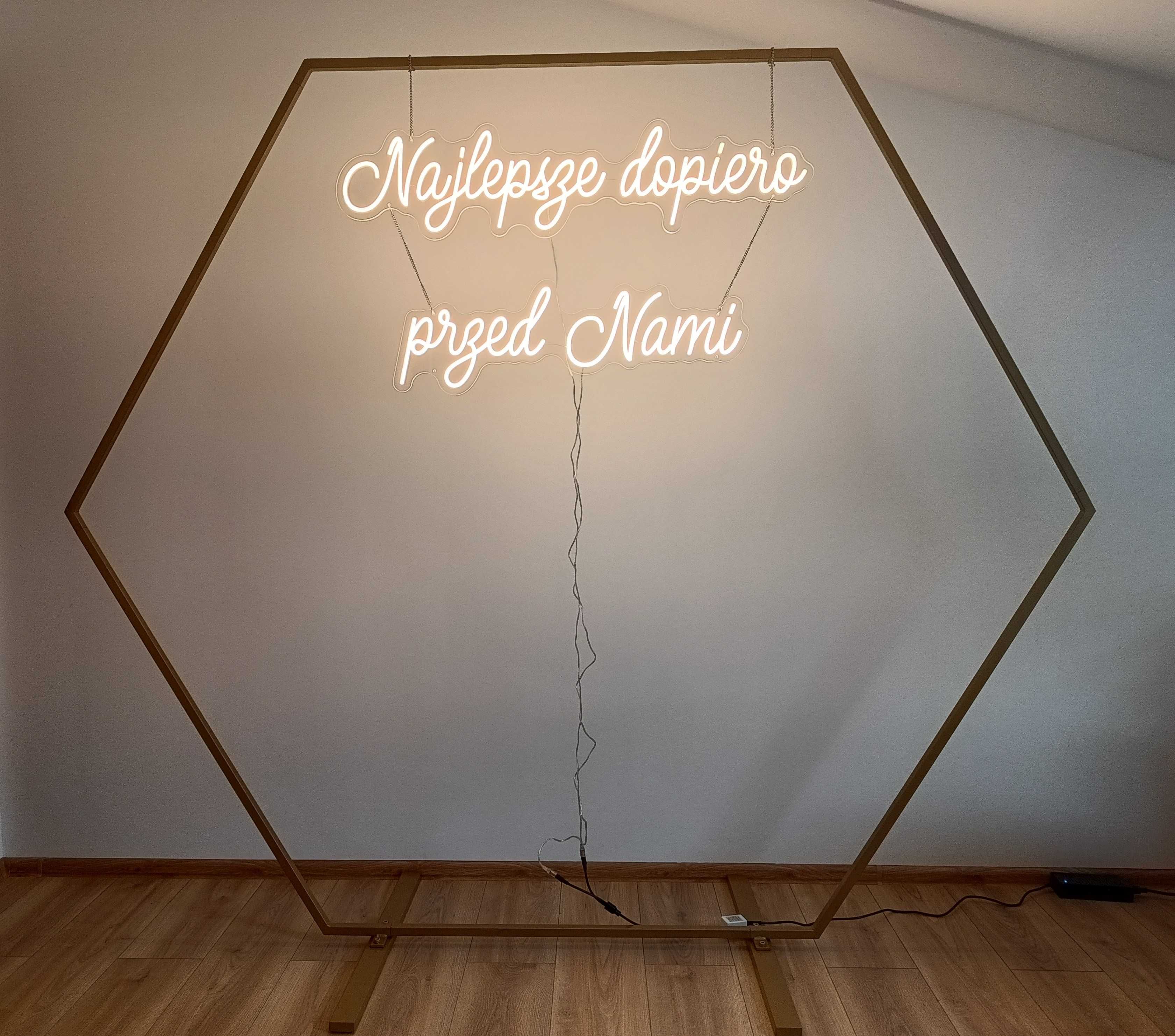 Stelaż SERCE HEKSAGON PROSTOKĄT Ścianka Ślub Wesele Chrzciny Urodziny