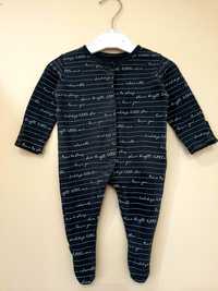 Ciemnoszary pajac piżamka z napisami George 0-3 miesiące 56-62cm