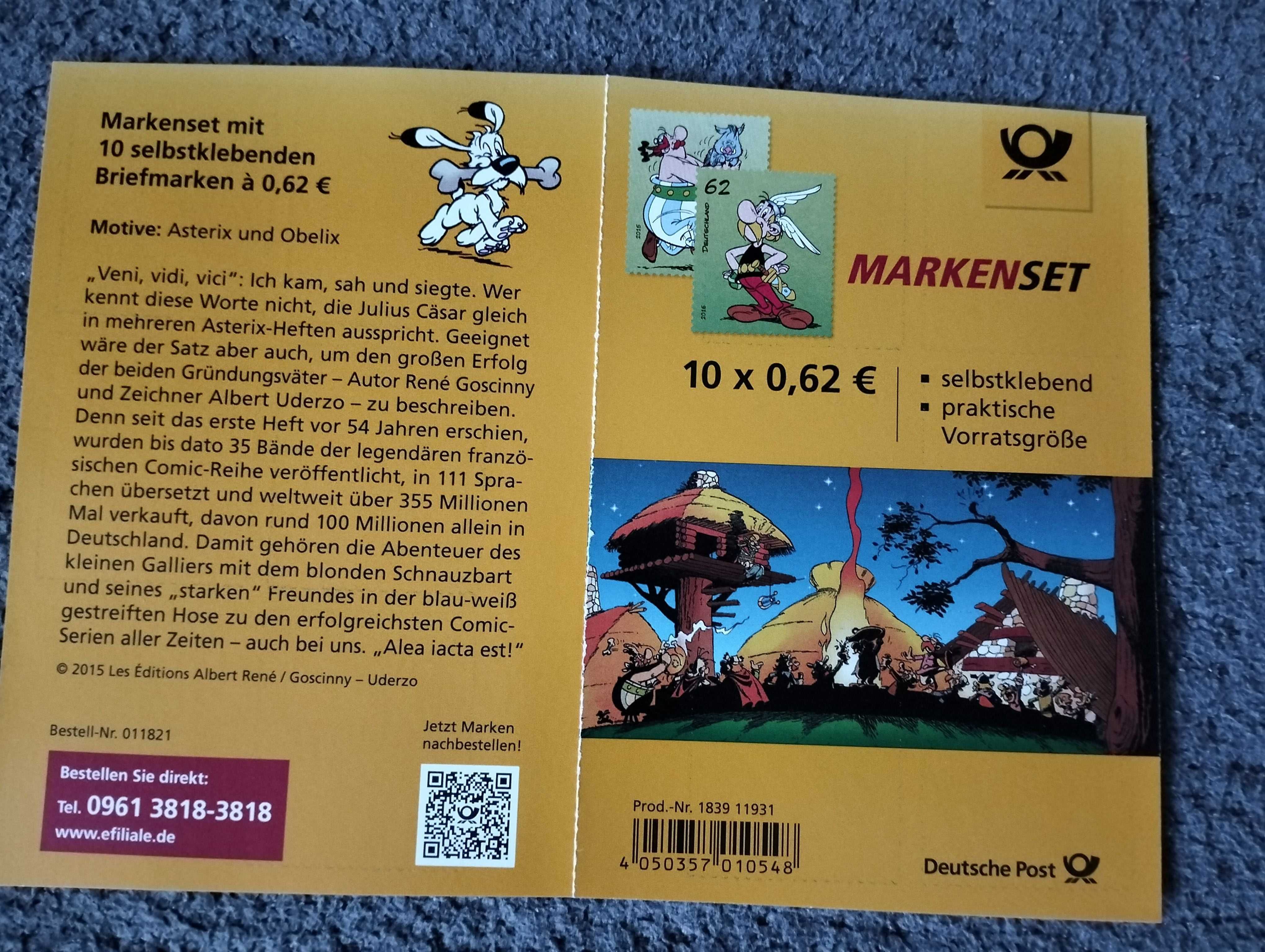 Komiks Asterix i Obelix, zestaw, blok, znaczki