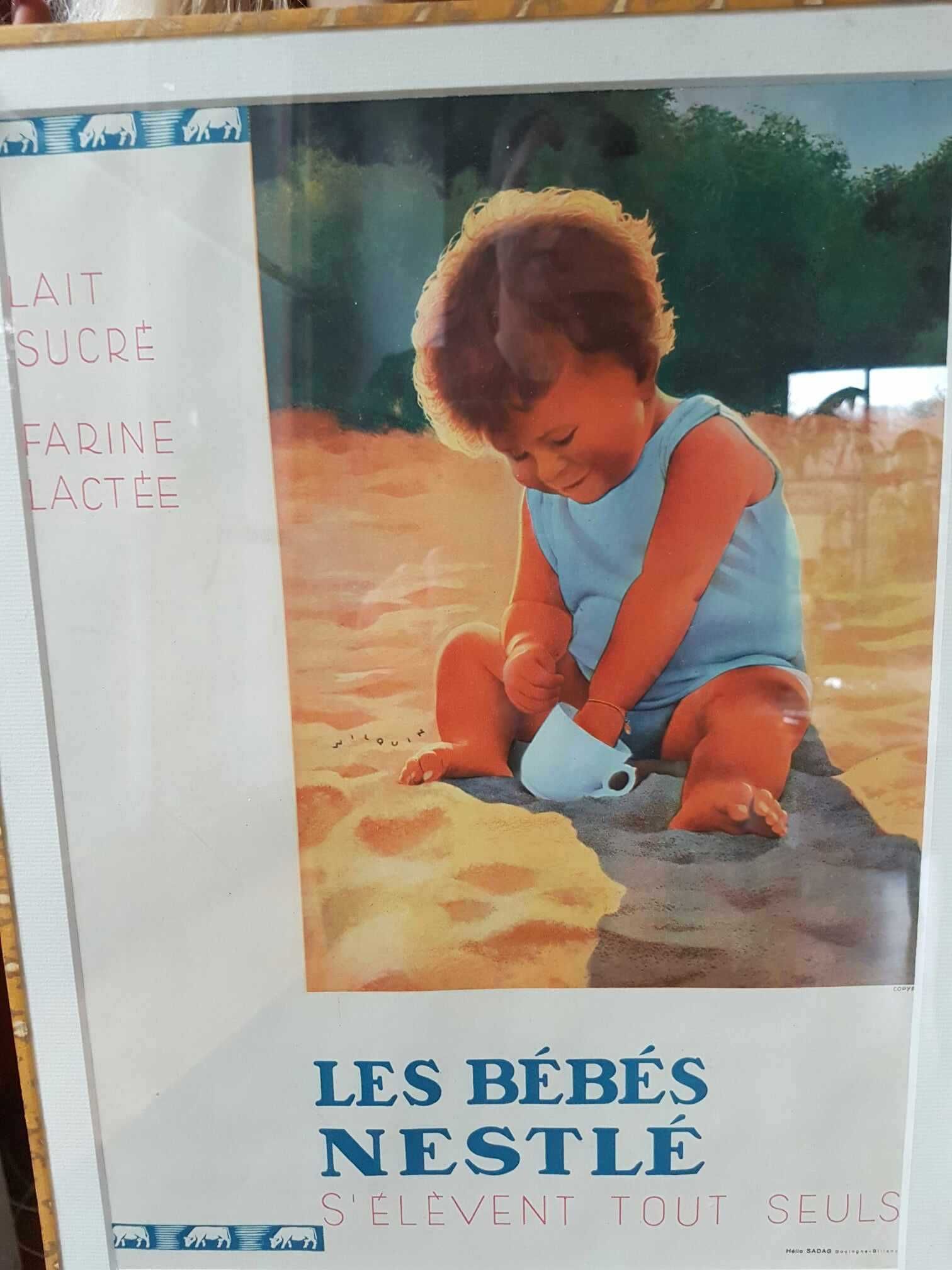OBRAZ Plakat Francuski w antyramie REKLAMA DZIECI NESTLÉ 30x40 cm