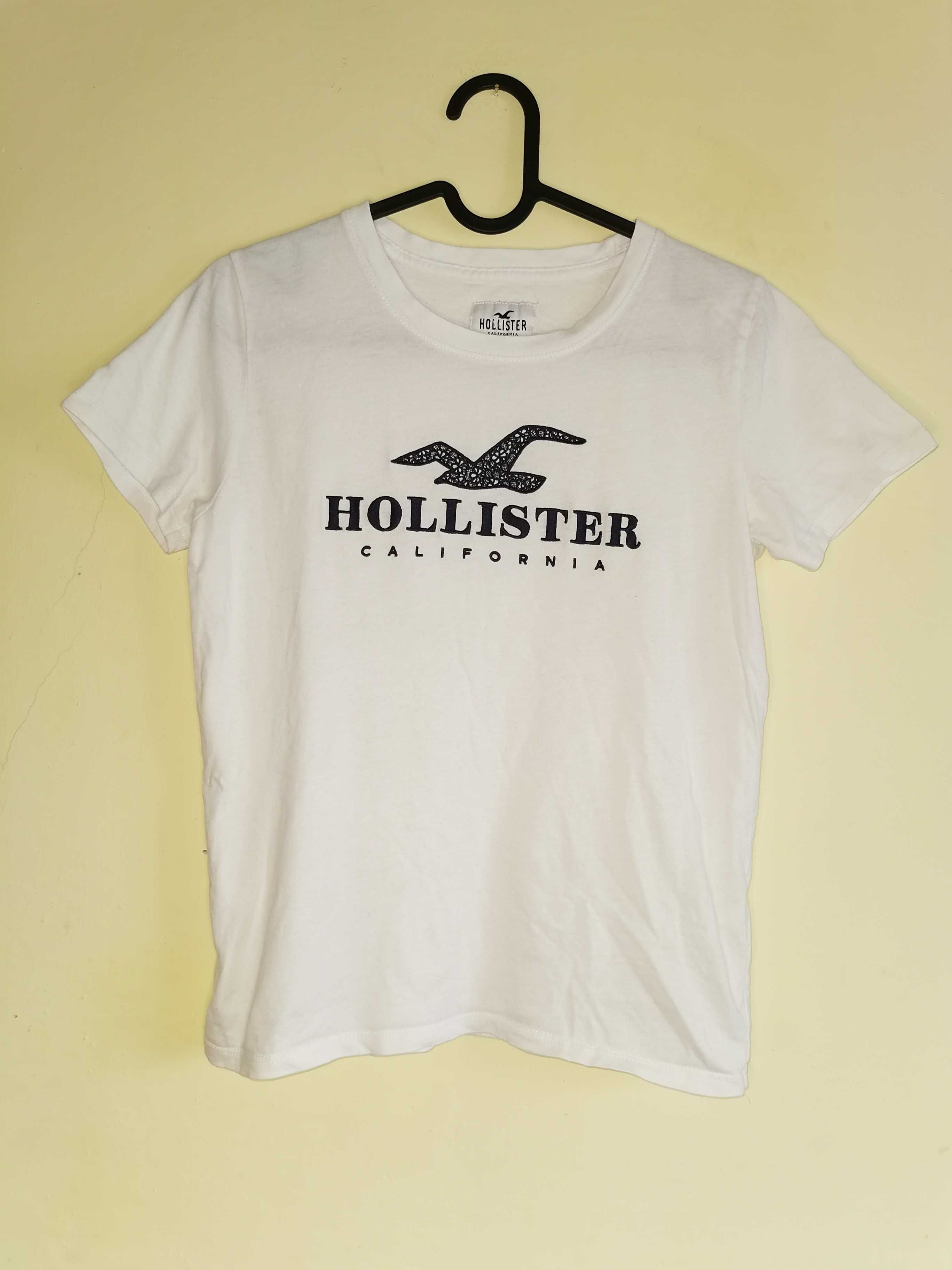 Hollister biała damska koszulka t-shirt Rozmiar XS