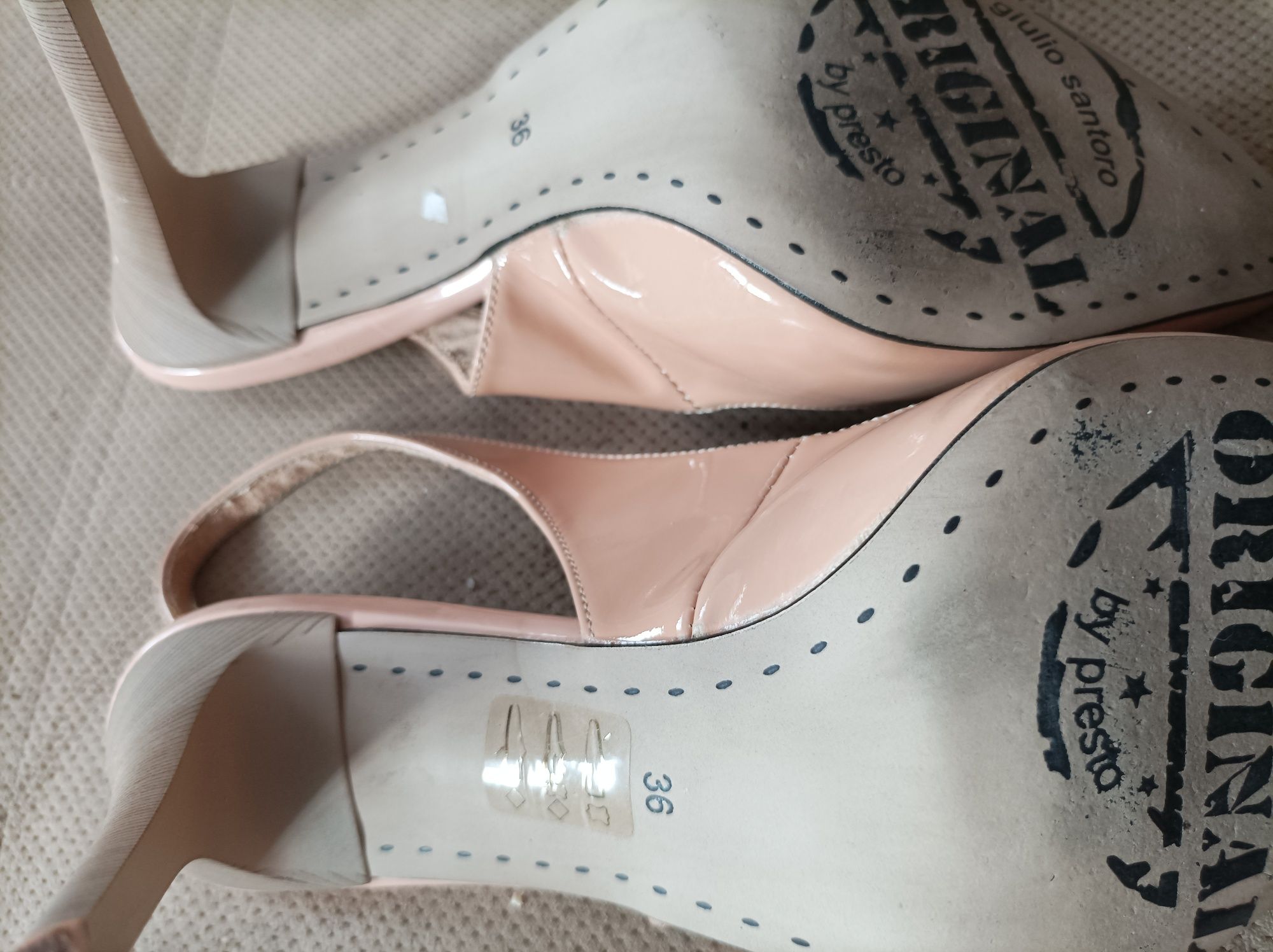 Szpilki Giulio Santoro lakierowane roz 36 dl wk 23 cm