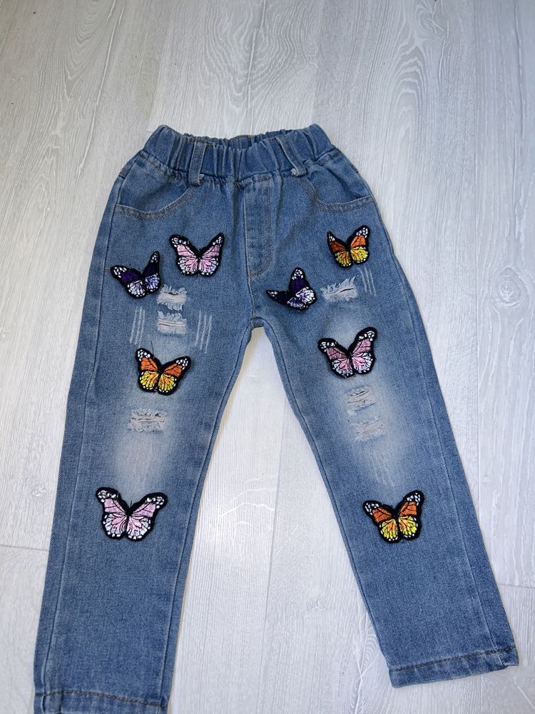 джинсы на девочку бабочки
