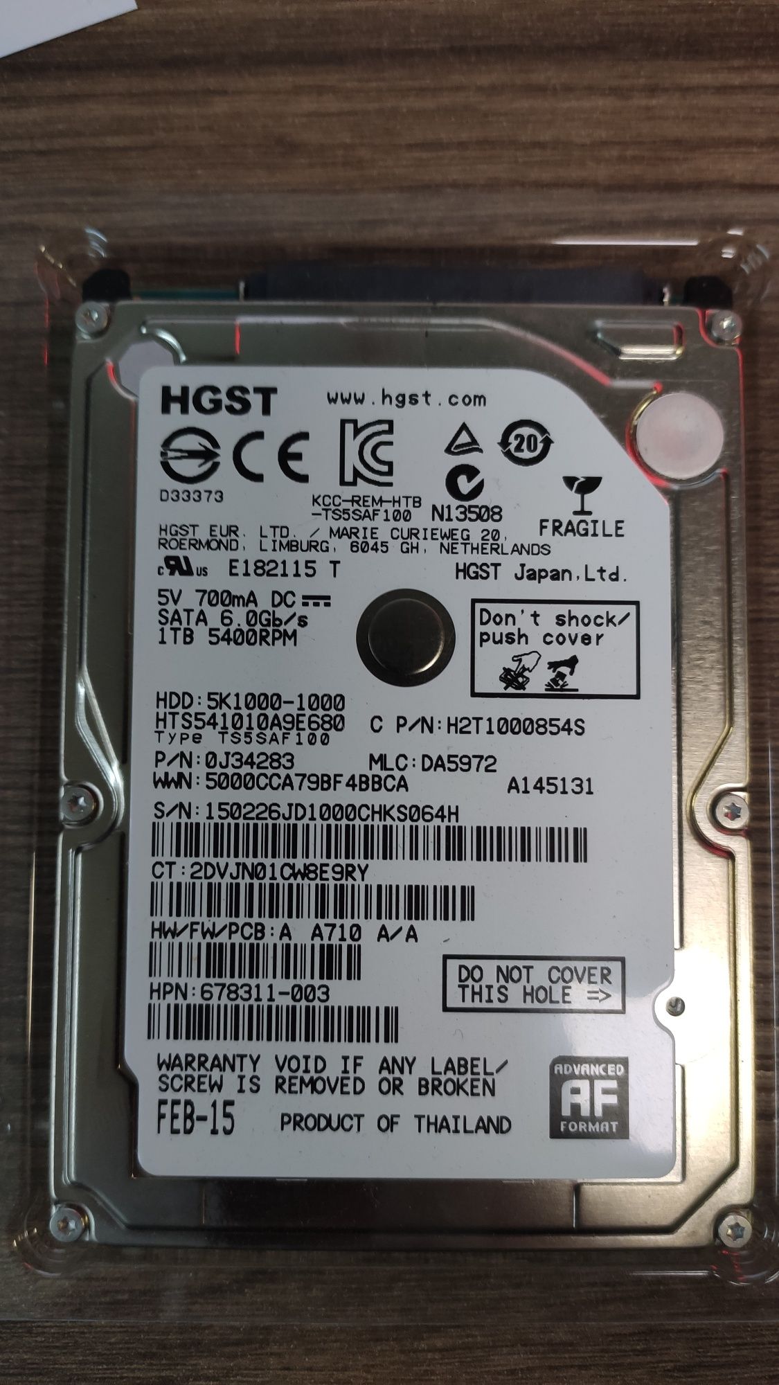 Жесткий диск Hitachi HGST Travelstar 1TB 500Gb