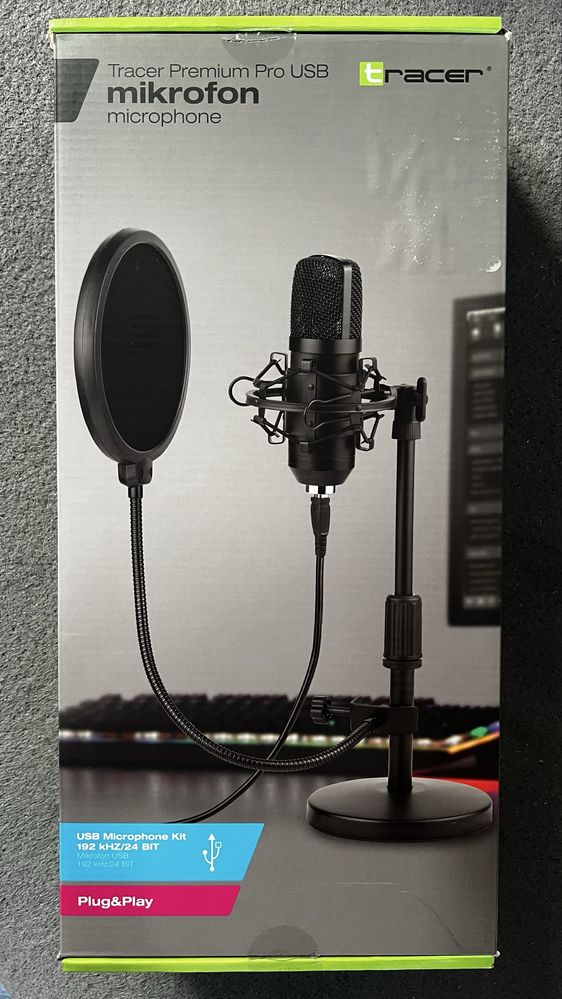 Mikrofon Tracer Premium Pro USB Przewodowy Pojemnościowy Czarny