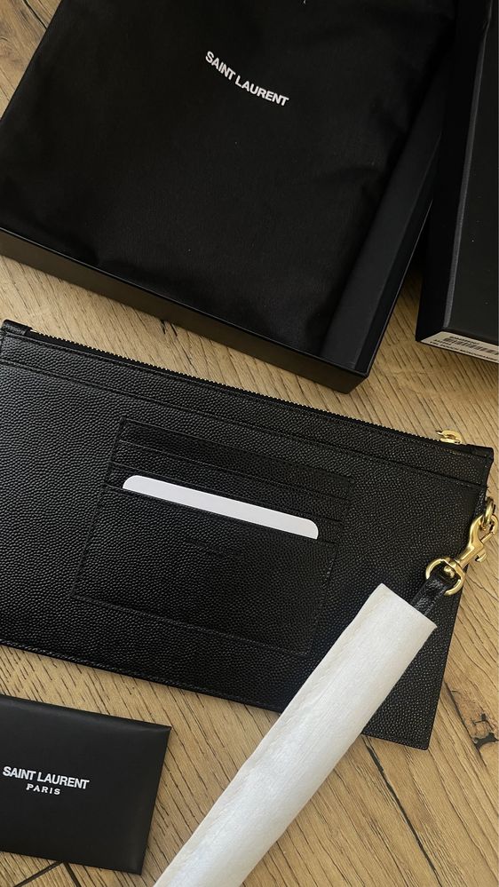 Шкіряний клатч CASSANDRE, оригінал SAINT LAURENT, 617662-BOW01