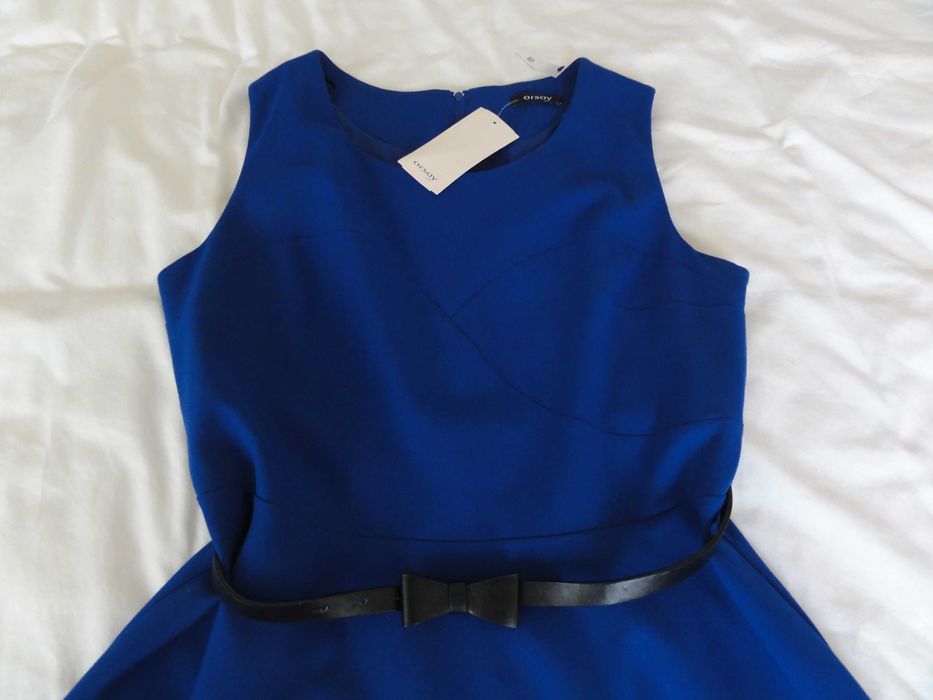 Sukienka damska elegancka business rozm.44 / L granatowa z metką