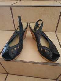 Buty na koturnie sandały damskie sandałki eleganckie rozmiar 37