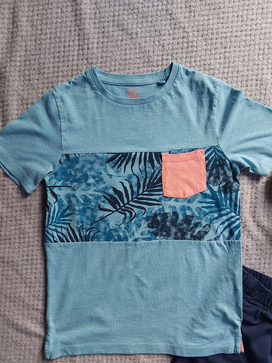 Szorty spodenki H&M 140, koszulka t-shirt