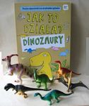 Dinozaury plastikowe 6 szt i książka "Jak to działa? Dinozaury"