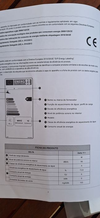 Esquentador Delta de 11 litros, usado.