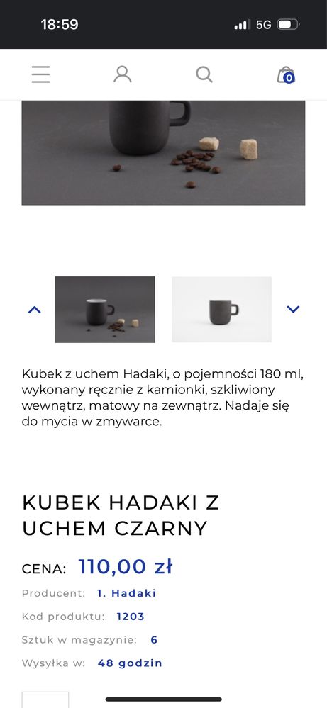 Kubek HADAKI 180 ml i 80ml