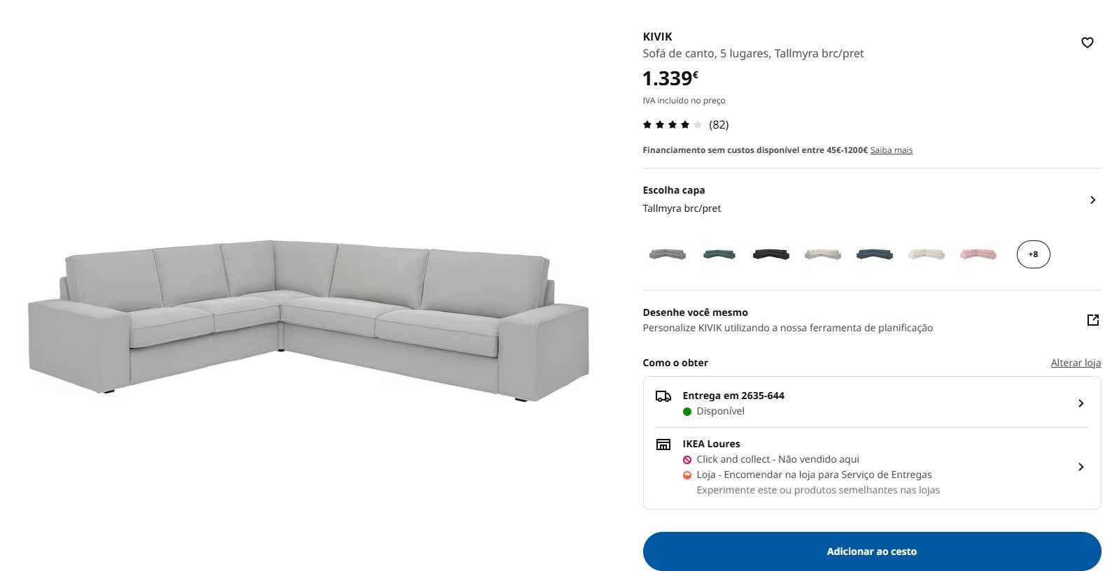 Sofá de Canto com 5 lugares - IKEA Kivik